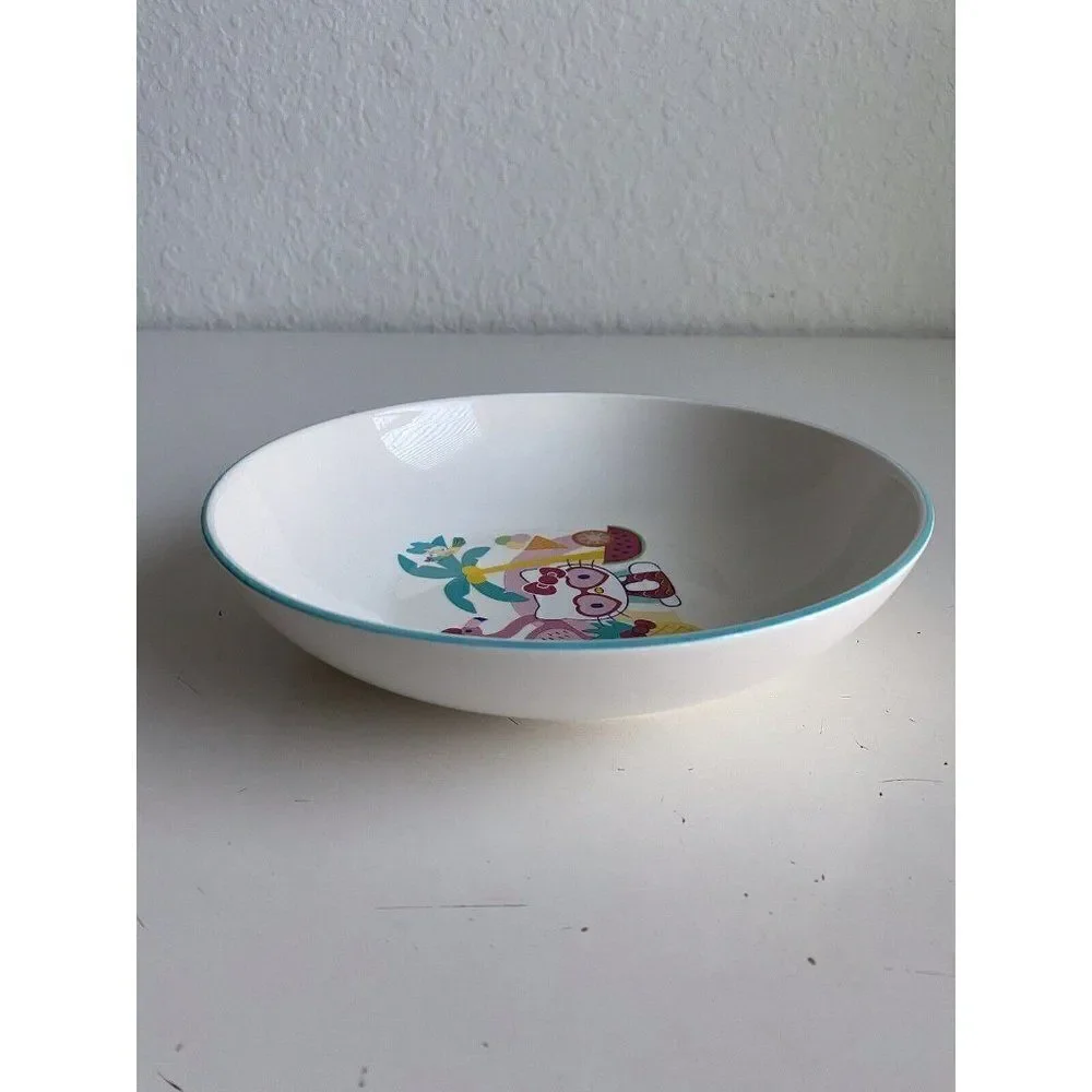 Sanrio Hello Kitty Beach Summer Tropical Ceramic Pasta Dinner Bowl Flamingo NEW‎